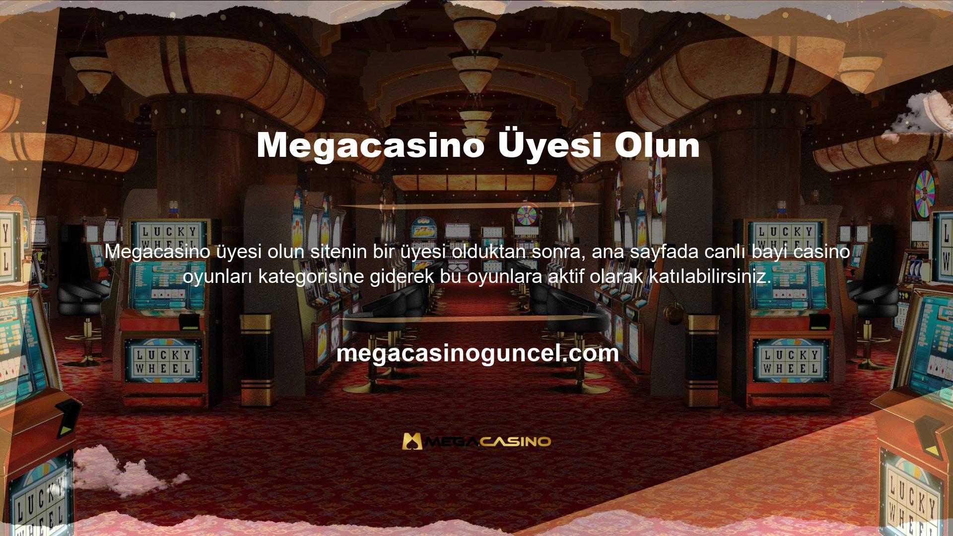 Megacasino Live Casino oyun seçenekleri genellikle çok iyi organize edilir
